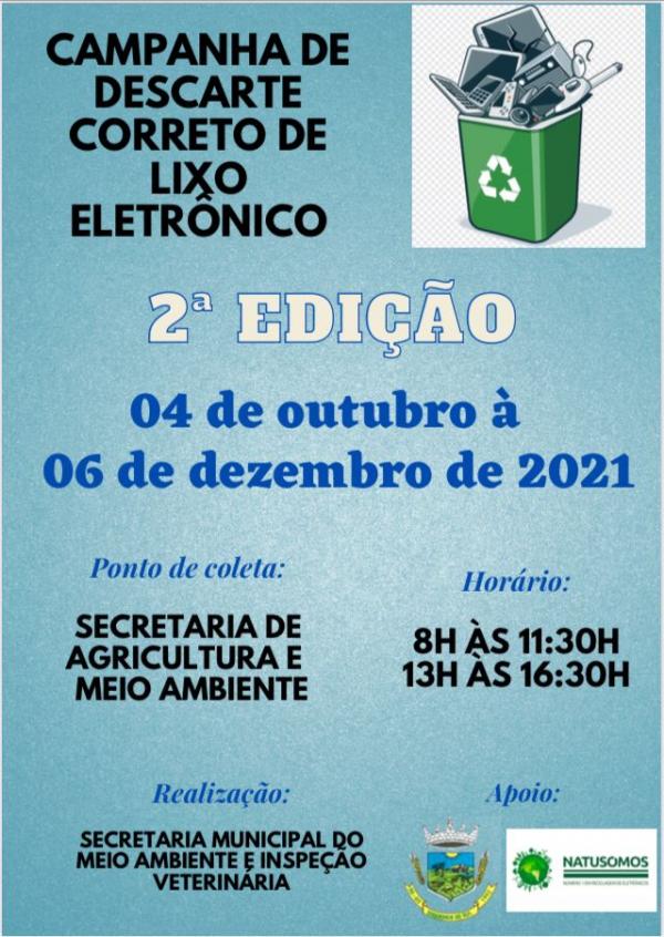 2º Edição da Campanha de Descarte Correto de Lixo Eletrônico