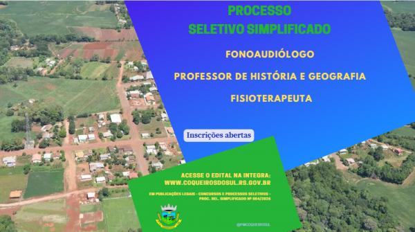 PROCESSO SELETIVO COM INSCRIÇÕES ABERTAS