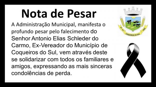 Luto Oficial no Município de Coqueiros do Sul, por três (03) dias