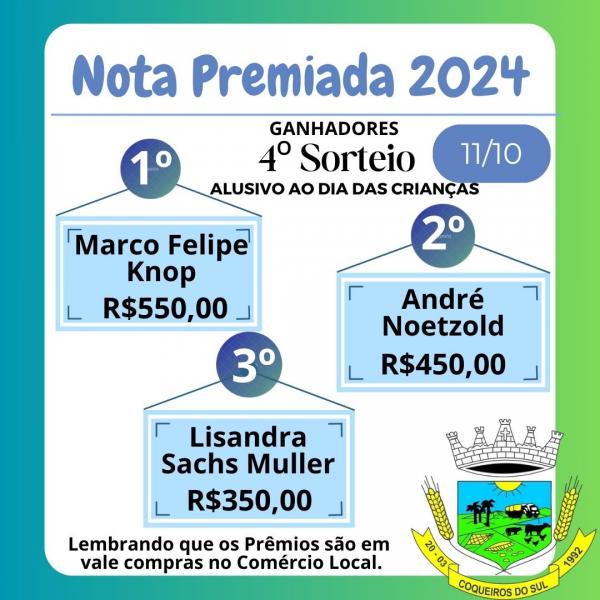 4º Sorteio Nota Premiada Edição 2024
