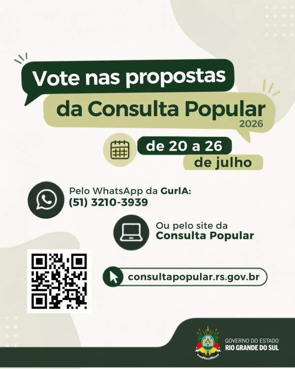 Participe da Consulta Popular 2026 e ajude a decidir onde investir